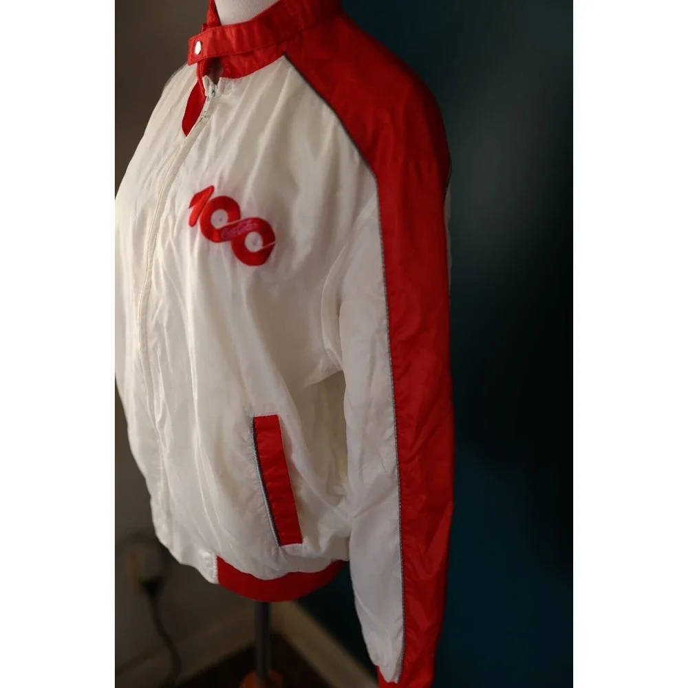 Vintage 80s Coca-Cola Jacket 100 Year Anniversary Size: M Red & White Jacket